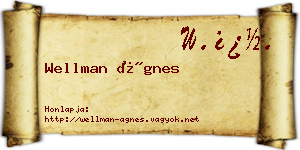 Wellman Ágnes névjegykártya